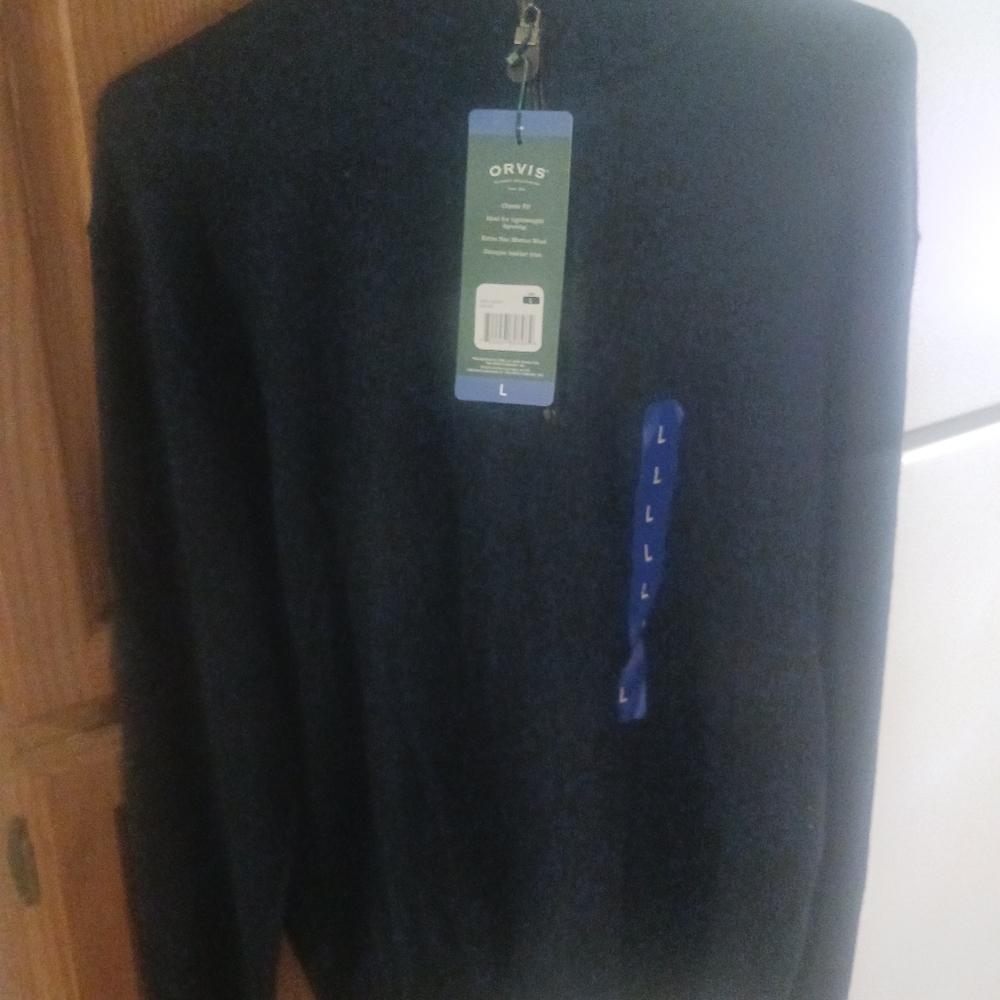 orvis mens lg merlino wool pull over shirt